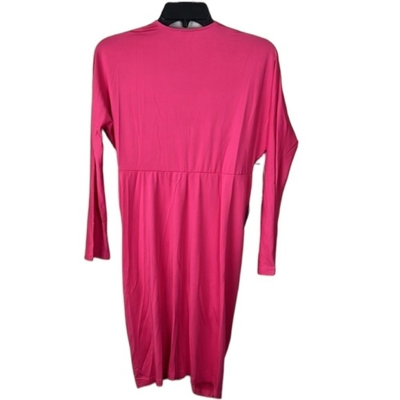 Area Stars Pink Ruched Long Sleeve Dress Size L - Picture 5 of 10